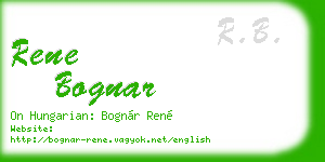 rene bognar business card