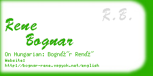 rene bognar business card